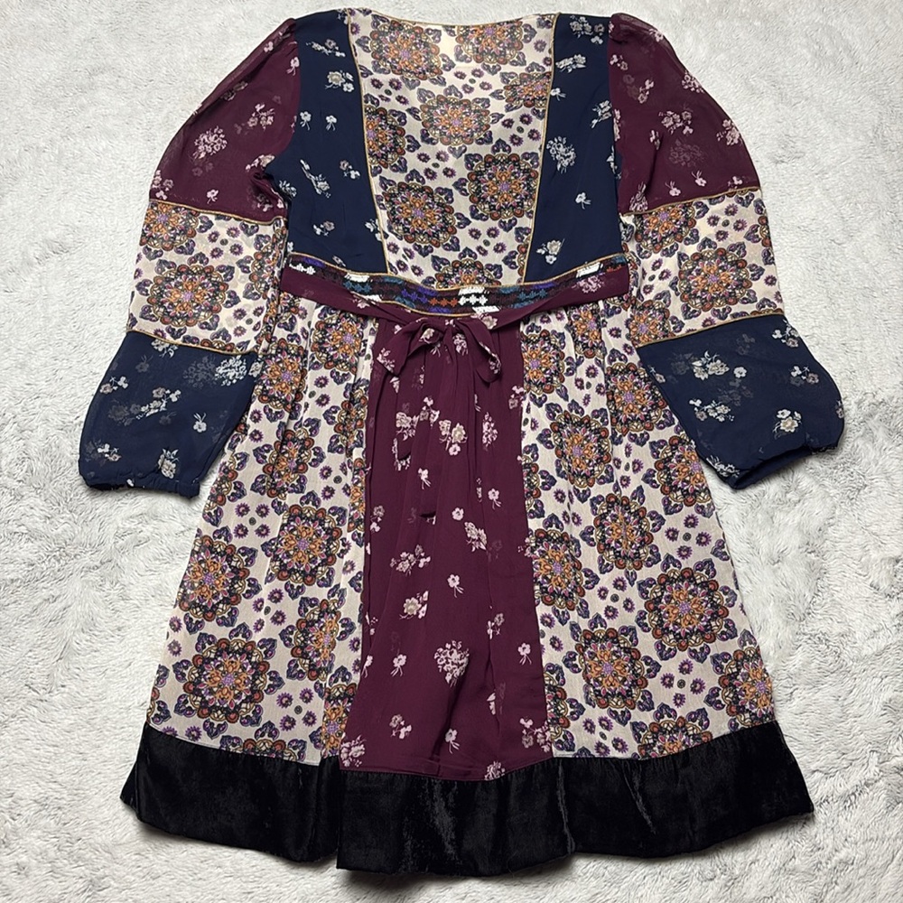 Anthropologie Maeve Quartier Dress Patchwork Renaissance Boho Artsy Party XS - Picture 13 of 13